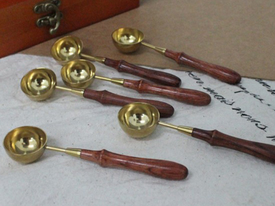 Small Wooden Handle Wax Seal Sealing Stamp Spoon