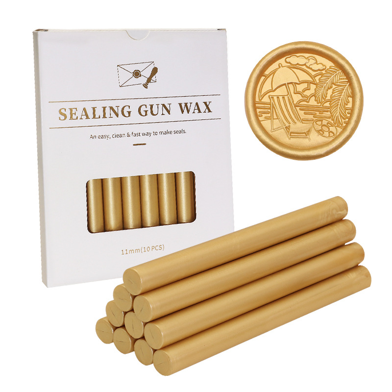 10 wax sticks for fire paint, boxed wholesale, mixed color, monochrome envelope, sealing wax stick, sealing wax